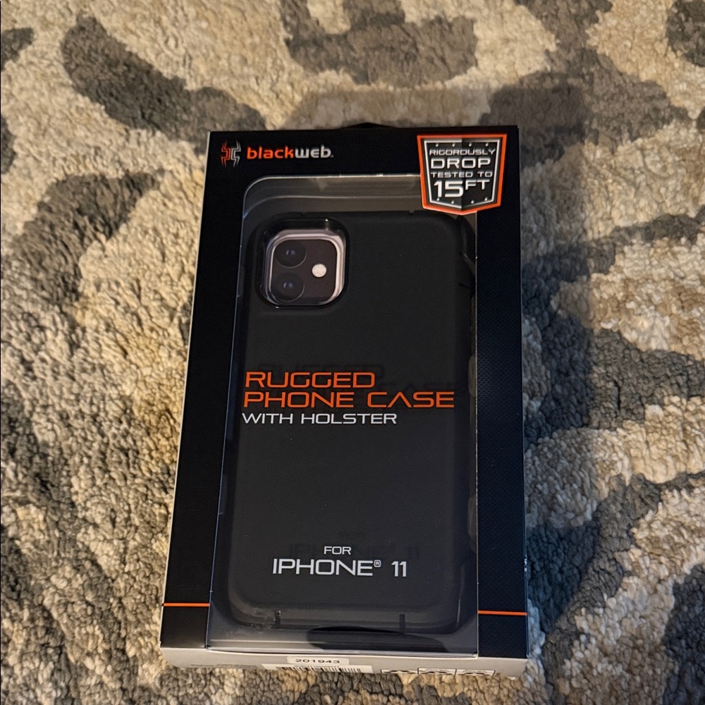 Blackweb Rugged Phone Case with Holster for iPhone 11 - Black